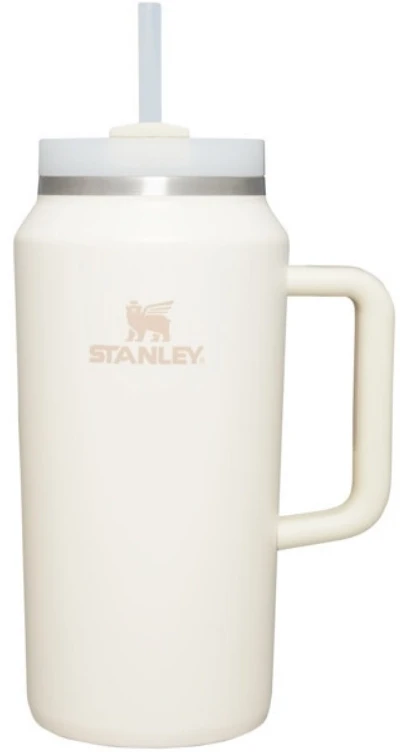 Stanley Thermal bottle with straw The Quencher H2.0 Tumbler 1.90L in cream color