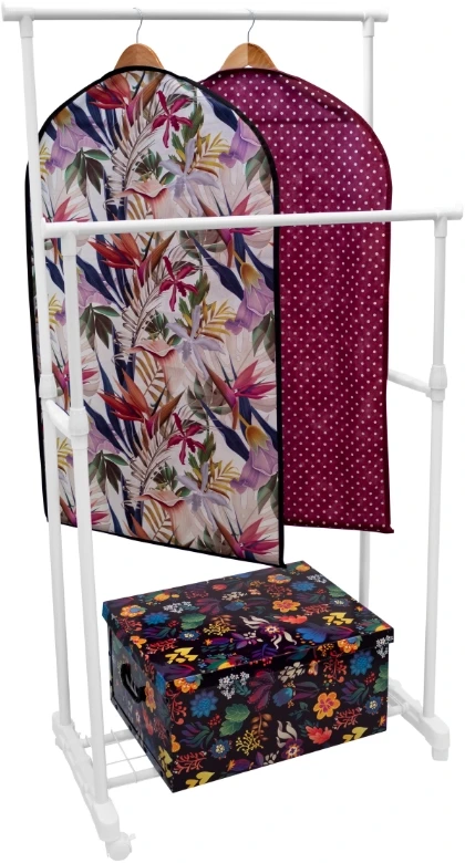 ORDINETT Stand for clothes Deluxe Double Baltas 88x43x98-175cm baltas