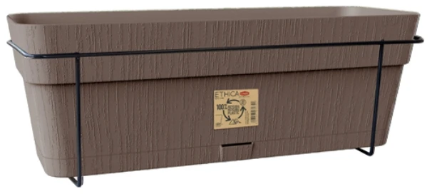Stefanplast balkono komplektas su automatine laistymo sistema ir metaline atrama 50x18x17cm ruda