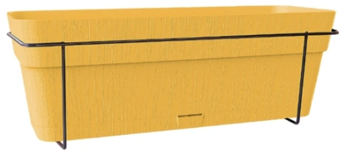 „Stefanplast“ balkonų komplektas su automatine laistymo sistema ir metaline atrama, 50x18x17cm, garstyčių geltonumo