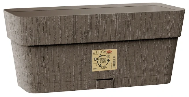 Stefanplast gėlių dėžutė su padėklu Ethica 30x13x12cm ruda