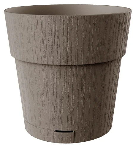 Stefanplast gėlių vazonas su padėklu Ethica Ø25x25cm ruda