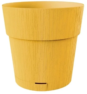 Stefanplast Gėlių vazonas su padėklu Ethica Ø15x15cm garstyčių geltonumo
