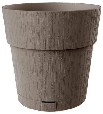 Stefanplast gėlių vazonas su padėklu Ethica Ø15x15cm ruda
