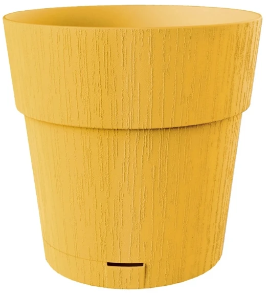 Stefanplast Gėlių vazonas su padėklu Ethica Ø25x25cm garstyčių geltonumo