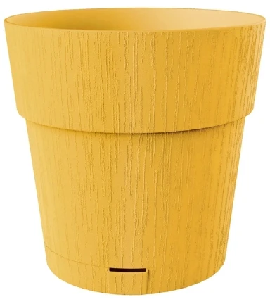 Stefanplast Gėlių vazonas su padėklu Ethica Ø20x19cm garstyčių geltonumo