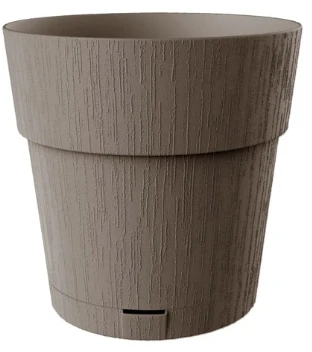 Stefanplast gėlių vazonas su padėklu Ethica Ø20x19cm ruda