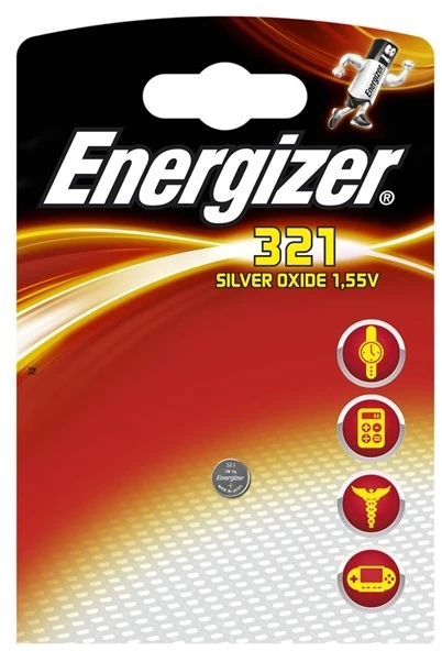 Baterija sidabro oksido 321 (SR65, D321, V321, GP321, SR616SW) 1.55V Energizer
