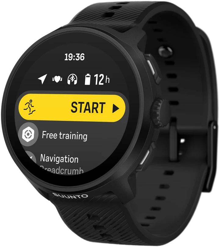 Išmanusis laikrodis Suunto Run urheilukello, 46 mm, All Juodas silikonirannekkeella