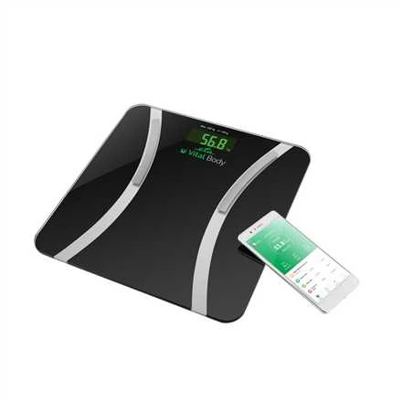 Svarstyklės ETA | Vital Body Asmeninė skalė | ETA678090000 | Kūno analizatorius | Didžiausias svoris (keliamoji galia) 180 kg | Tikslumas 100 g | Kūno masės indekso (KMI) matavimas | Juodas