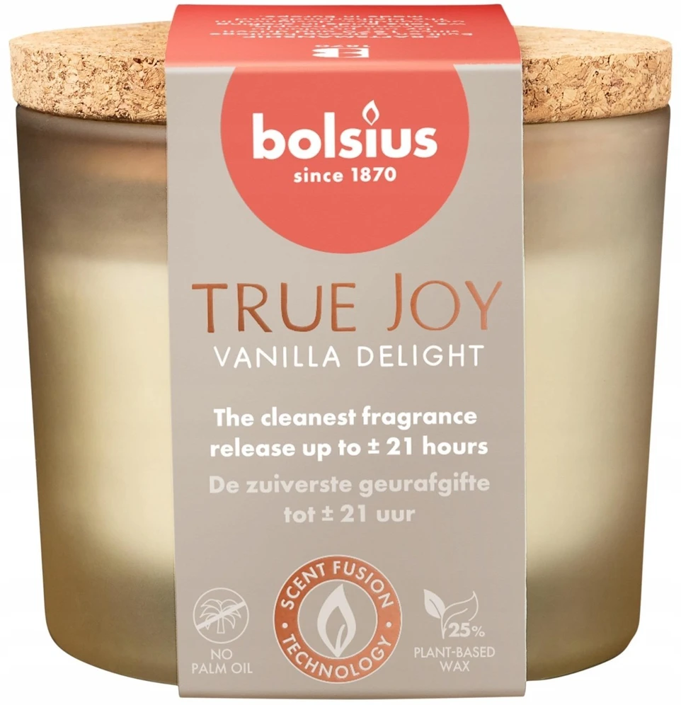 Žvakė, aromatinė Bolsius TRUE JOY Vanilla Delight, 21 h