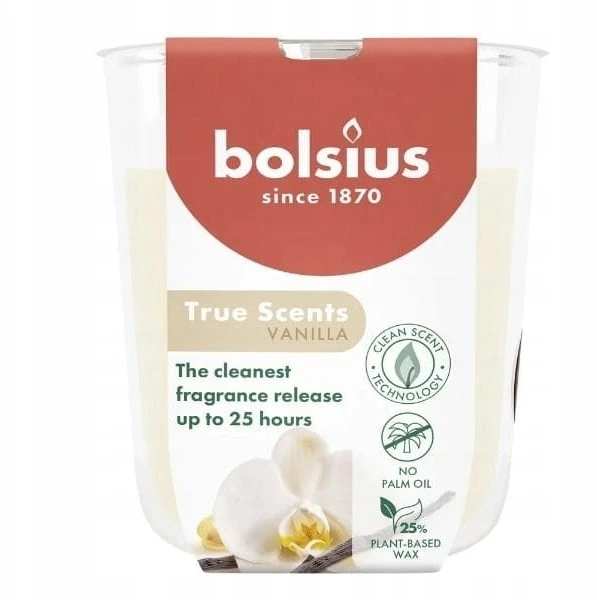 Žvakė, aromatinė Bolsius Smooth Vanilla, 25 h, Gelsva