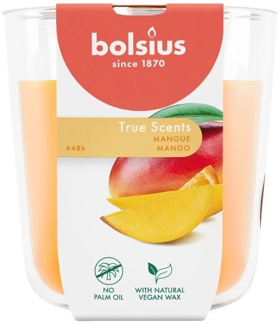 Žvakė, aromatinė Bolsius Happy Mango, 45 h, Oranžinė