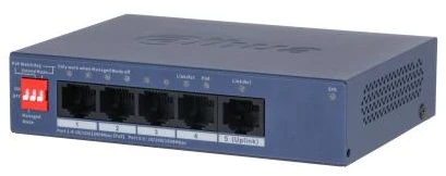 Šakotuvas Switch DAHUA CS4005-4GT-36 Switch type Managed Switch layer L2 Form factor Desktop/Wall-Mounting 5xRJ-45 jungtys RJ-45 Ports Type Gigabit Ethernet (10/100/1000) 5xGigabit Ethernet (copper) jungtys quantity Power over Ethernet (PoE) Yes 4xPower over Ethernet (PoE) jungtys quantity Total Power over Ethernet (PoE) budget 36 W CS4005-4GT-36