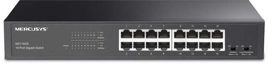 Šakotuvas Mercusys MS116GS Network Switch Juodas