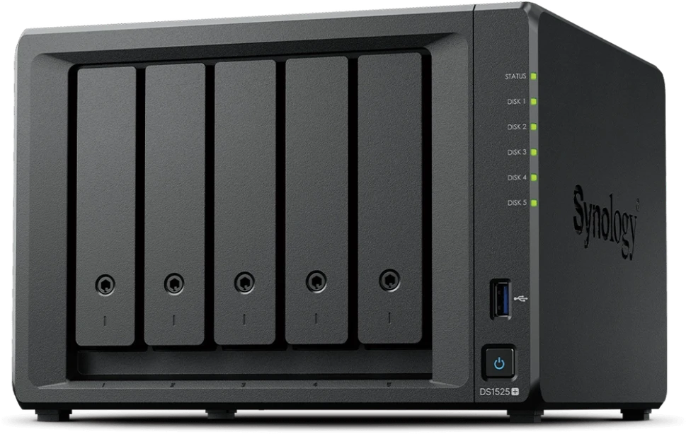 Serveris Synology DiskStation | DS1525+ | AMD Ryzen | V1500B | 8 GB | DDR4 | Juodas