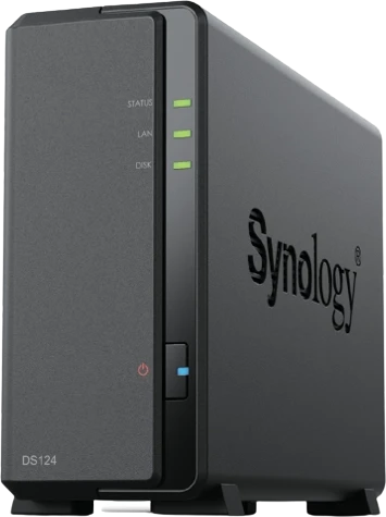 Serveris SYNOLOGY DS124 1-Bay NAS RTD1619B 1GB RAM