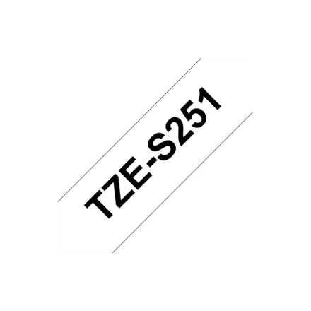 Brother | TZe-S251 Strong Adhesive Laminated Tape | Juodas on Baltas | TZe | 8 m | 2.4 cm