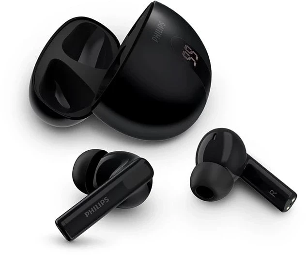 Tikros belaidės ausinės Philips, juodos