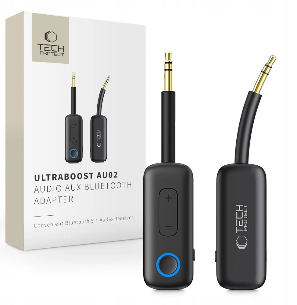 Tech-Protect ULTRABOOST AU02 GARSO ADAPTERIS AUX BLUETOOTH 5.4 Juodas