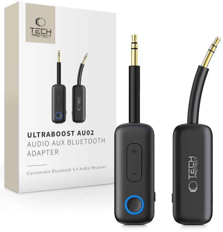Tech-Protect ULTRABOOST AU02 GARSO ADAPTERIS AUX BLUETOOTH 5.4 Juodas