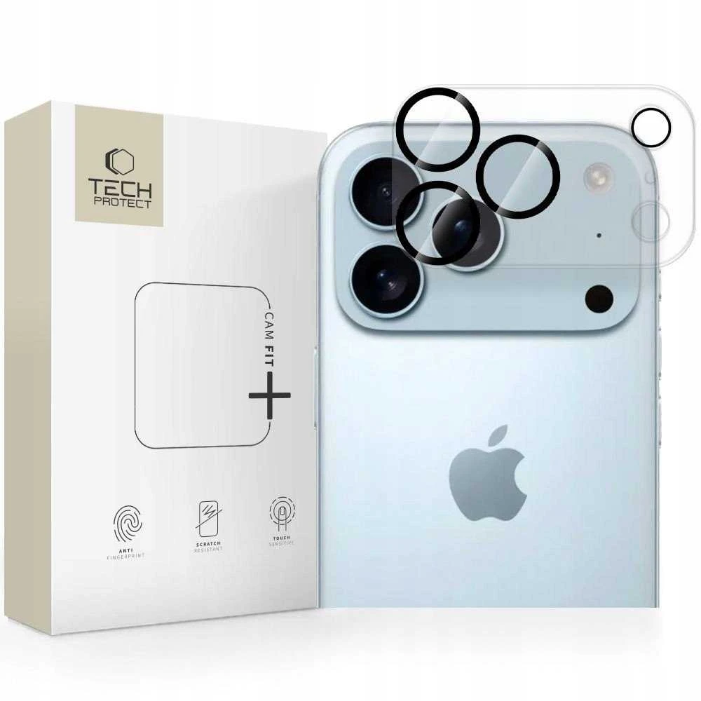 „Tech-Protect Cam Fit+“ kameros dėklas, skirtas „iPhone 17 Pro“ – skaidrus
