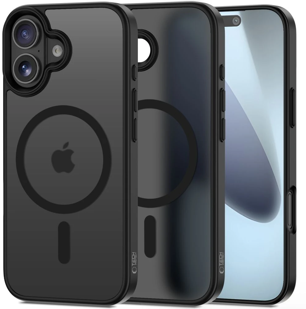„Tech-Protect MagMat MagSafe“ dėklas, skirtas „iPhone 17“ – matinis juodas