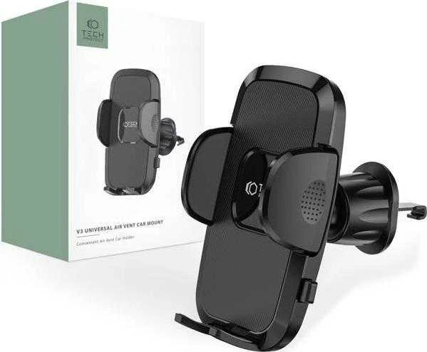 Tech-Protect V3 automobilinis telefono laikiklis oro grotelėms – juodos spalvos