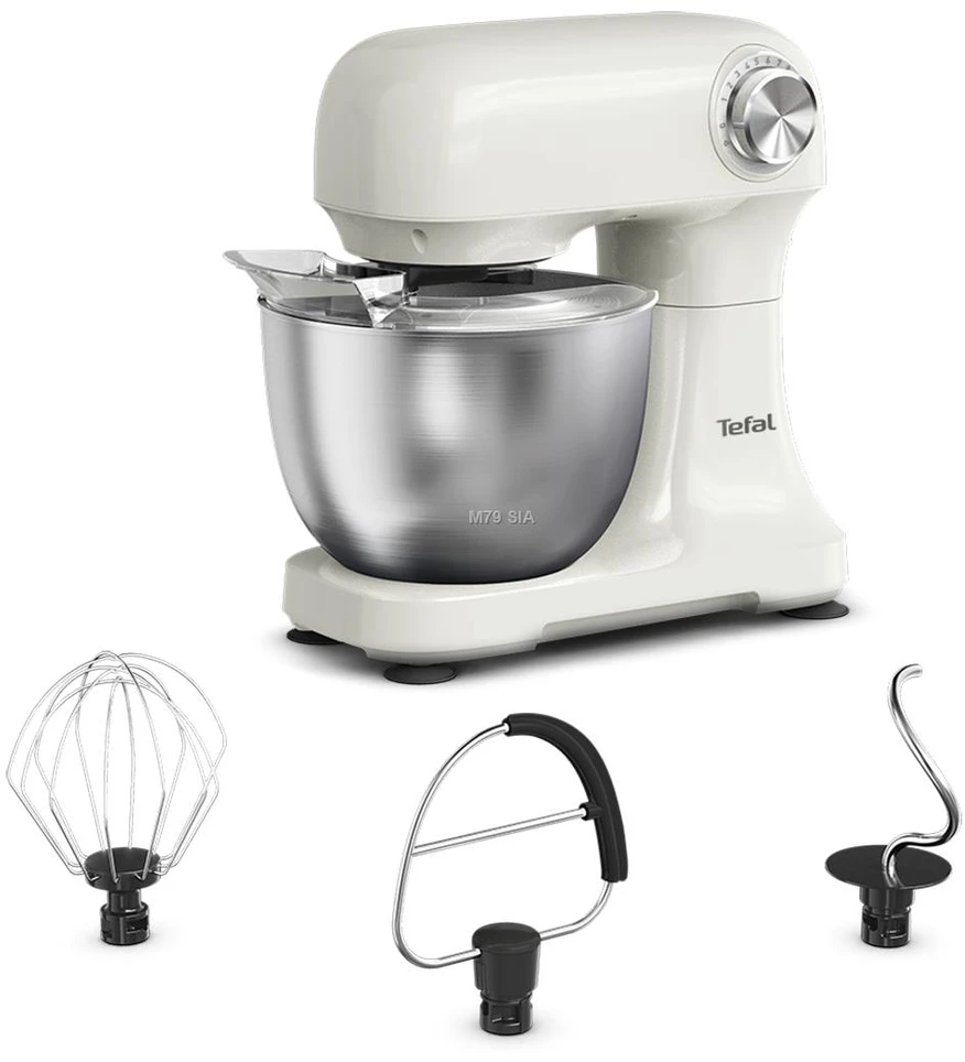 Virtuvinis kombainas TEFAL QB140AF0 Bake Easy | Kitchen Machine | 500 W | Greičių skaičius 12 | Bowl capacity 3.5 L | rusvai gelsvas