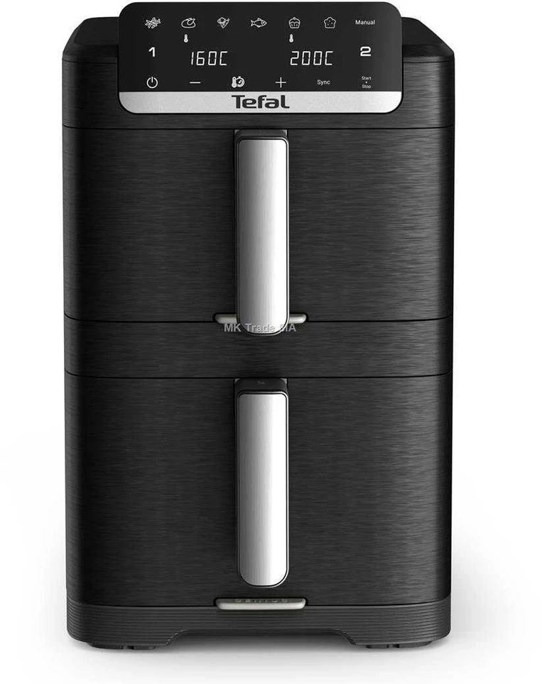 Tefal Easy Fry EY7568 Dvigubas 10 L Autonominės 2700 W Karšto oro gruzdintuvė Juoda