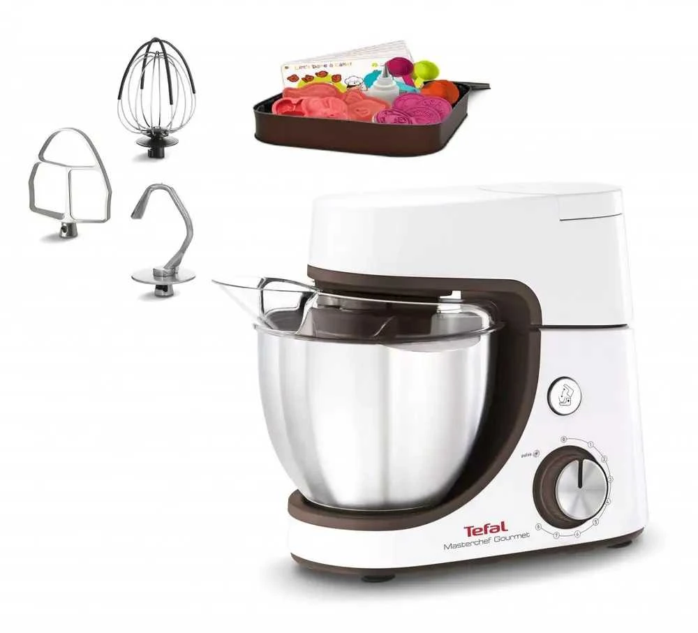 TEFAL | Masterchef Gourmet virtuvinis kombainas | QB51K138 | 1100 W | Greičių skaičius 8 | Bowl capacity 4.6 L | Baltas