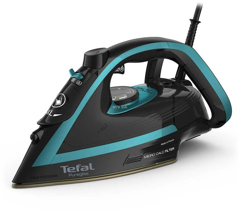 TEFAL | Lygintuvas | FV8066E0 | Garų lygintuvas | 3000 W | Vanduo tank capacity 270 ml | Continuous steam 50 g/min | Steam boost performance 280 g/min | Juodas/Mėlyna
