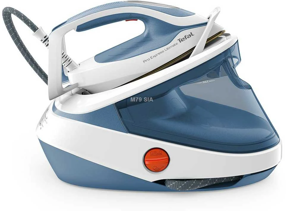 TEFAL | Steam Station Pro Express | GV9710E0 | 3000 W | 1,2 l | 7,6 baro | Automatinis išjungimas | Vertikali garų funkcija | Kalkių valymo funkcija | Baltas/Mėlyna