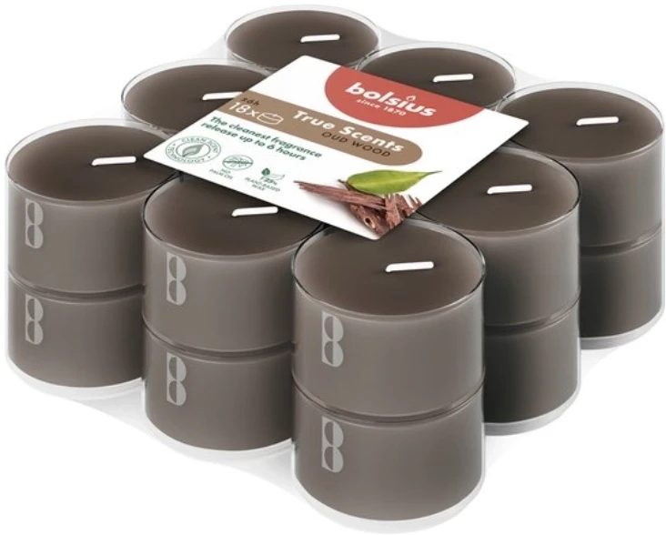 Bolsius Tea candle aroma. 18 pcs. True Scents oud wood