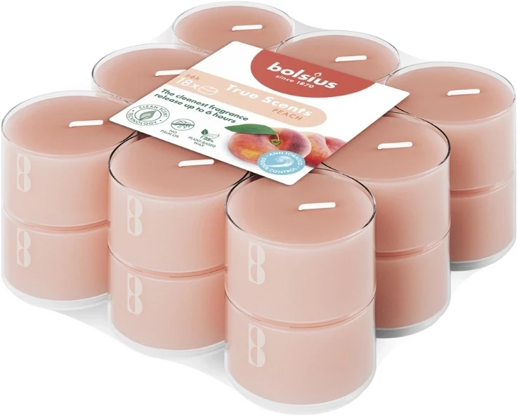 Bolsius Tea candle aroma. 18 pcs. True Scents peach