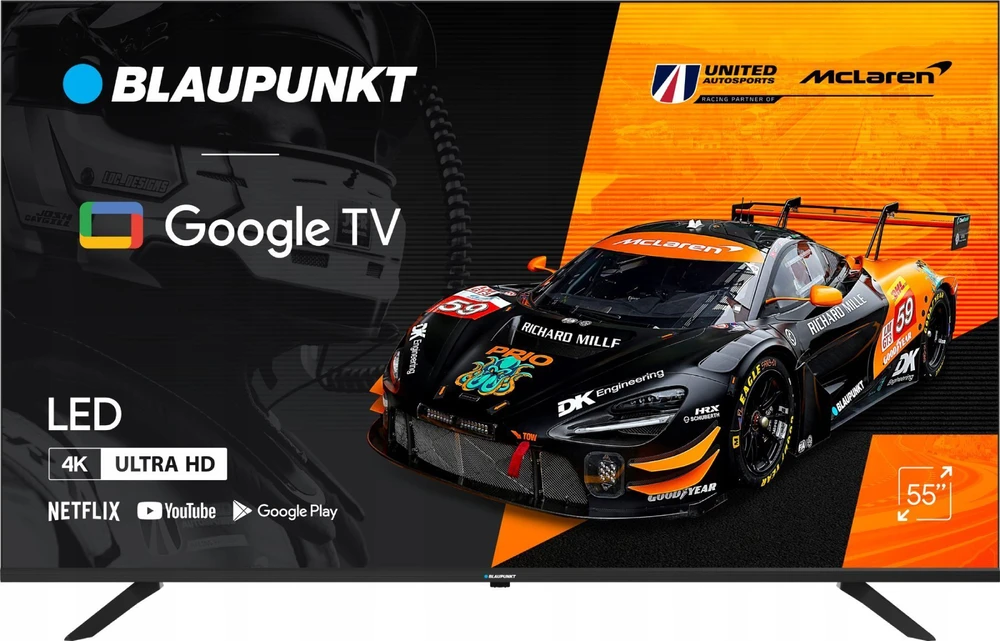 Televizorius Blaupunkt 55UGC5500S 55" 4K Ultra HD DLED Google TV WiFi Bluetooth Judas