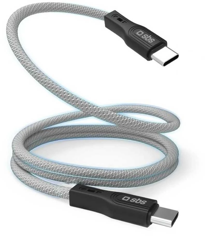 Kabelis USB SBS Mobile USB-C - USB-C 1 m Pilka (TECABLETCCMAG)