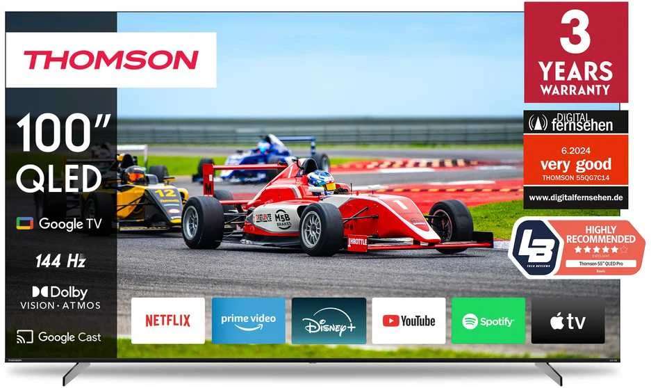 „THOMSON 100“ QLED PRO UHD išmanusis „GOOGLE“ televizorius