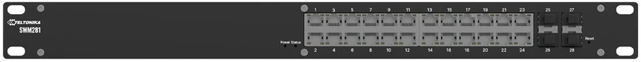 Šakotuvas Teltonika SWM281 L2+ valdomas komutatorius, 19" Rack, 24xGbE, 4xSFP | Teltonika