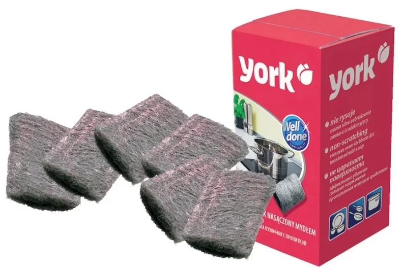 York Steel Cleaning Scrubbers With Soap 6pcs