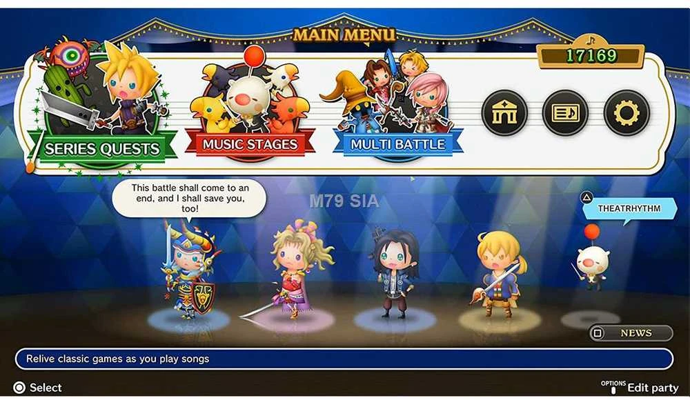 Square Enix teatro ritmas: paskutinė baro eilutė