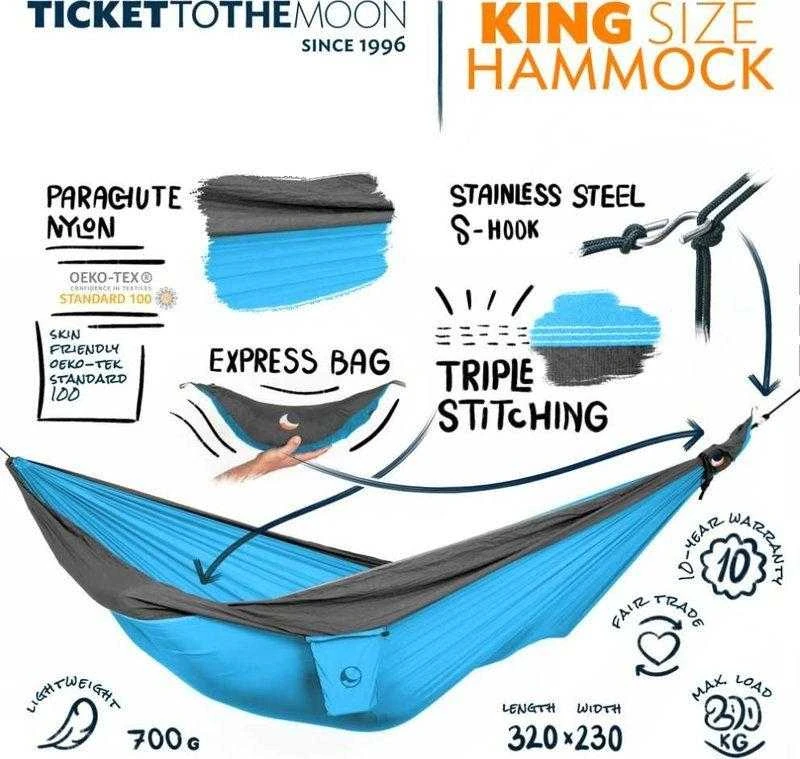 Tickettothemoon Bilietas į Mėnulį KING SIZE, Aqua / Dark Pilkas
