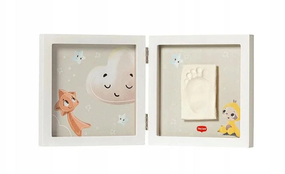 Tiny Love paprasto rėmelio kūdikio pėdutės arba delno atspaudo rinkinys Baltas 3333166051