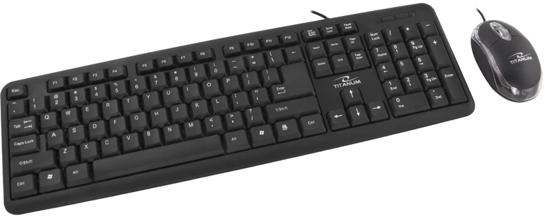 TITANUM TK106 klaviatūra su pele USB Juodas