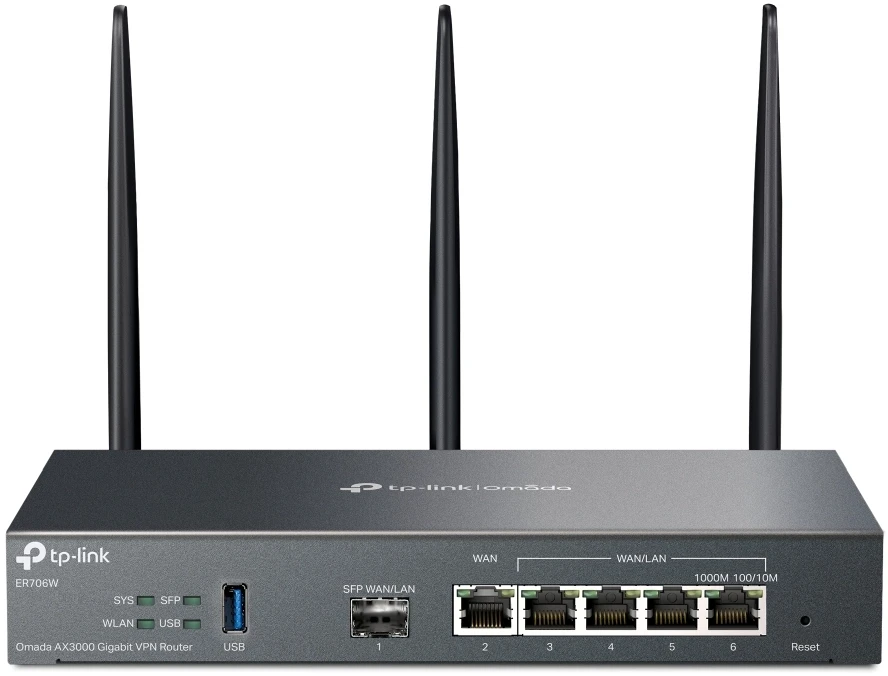 TP-LINK | SafeStream Gigabit Multi-WAN VPN Maršrutizatorius | ER706W | 802.1q | Mesh Support Yes | MU-MiMO Yes | 3G/4G via optional USB adapter | 60 mėn.