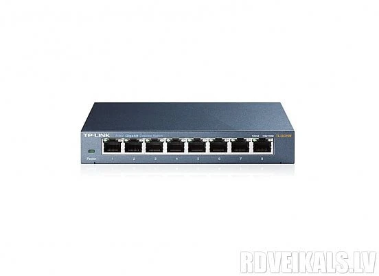 Šakotuvas TP-Link TL-SG108 8-PORT METAL GB SWITCH - 8 10/100/1000M RJ45 PORTS