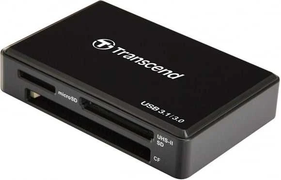 TRANSCEND „All-in-1“ daugiafunkcis atminties kortelių skaitytuvas USB 3.0/3.1 Gen 1 Juodas