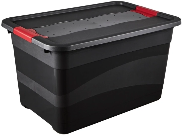 keeeper Aufbewahrungsbox"Box Solido" 52 Liter graphite/raudona mit Deckel Deckel