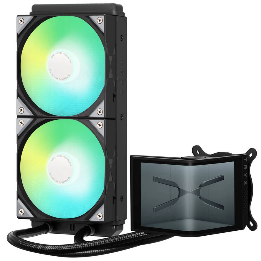 TRYX PANORAMA SE ARGB 240 All-in-One Liquid Cooler, 3D-AMOLED Ekranas – 240mm, juodos spalvos