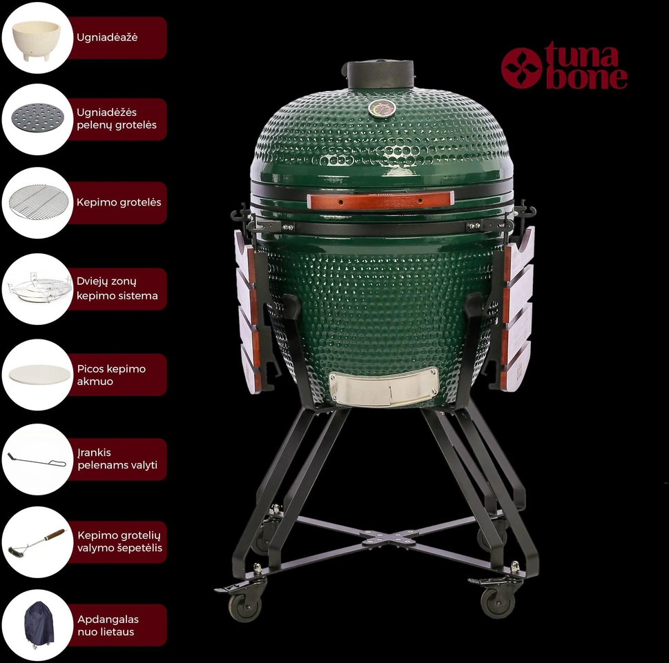 TunaBone Kamado classic kepsninė 23", L dydis, žalia
